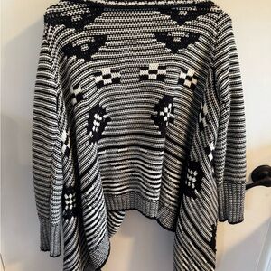 GAP Black and White Cowl Neck Sweater